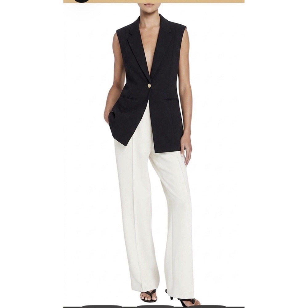 Club Monaco Women's Varlah Relaxed Long Vest Size Small Black 90's Longline